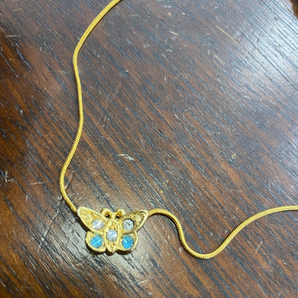 Gold plated butterfly necklace